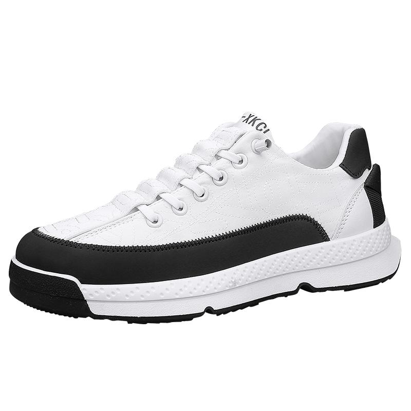 Chunky Sneakers Herren Laufschuhe mit weicher Sohle, modisch, lässig, Leder, Stoff, atmungsaktiv, erhöhte Höhe, flache Plattform, Boardschuhe