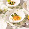 ZISIZ Gold Leaf Ceramic Deep Plate Set