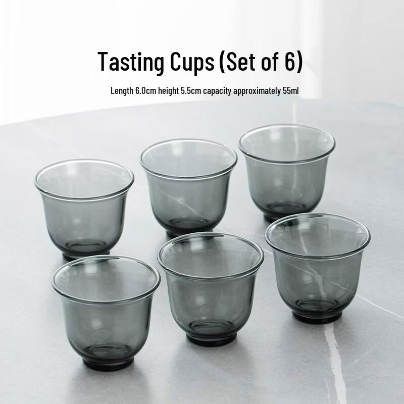 Пиньян Набор японских пиал из дымчато-серого стекла