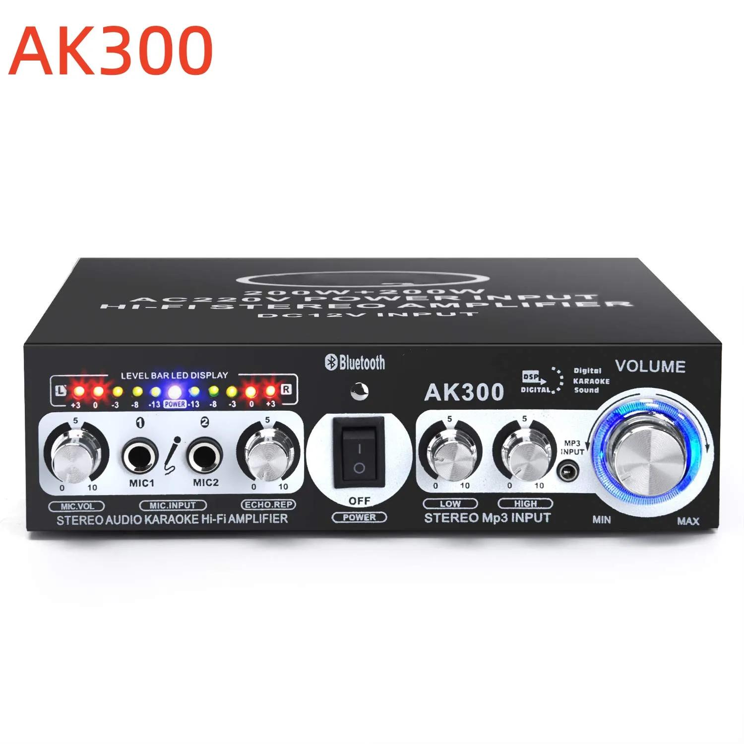 

400 Вт домашние усилители мощности 2 канала AUX Bluetooth 5,0 мини-HIFI цифровой стереоусилитель с входным разъемом 3,5 мм 12 В-220 В US PLUG