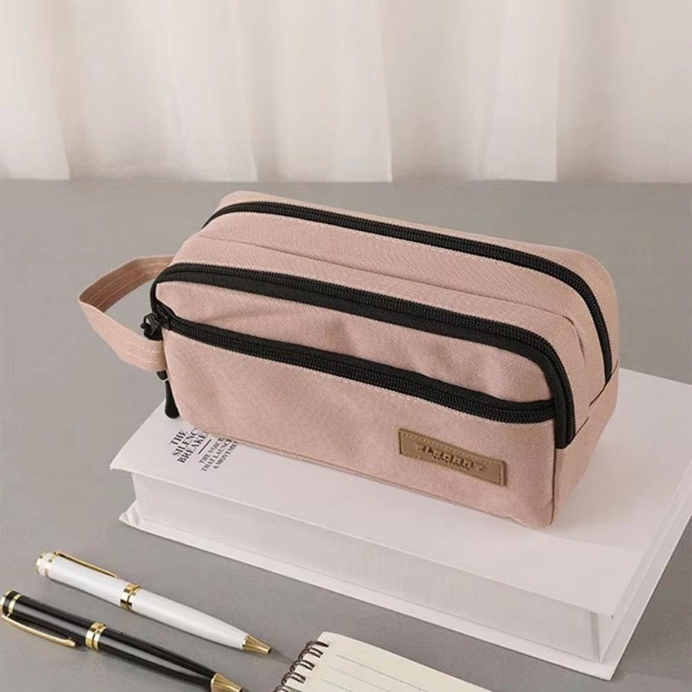 Portable 3 Layers Pencil Case Oxford Large Capacity Pen Case Multi-purpose Pencil Pouch School Supplies