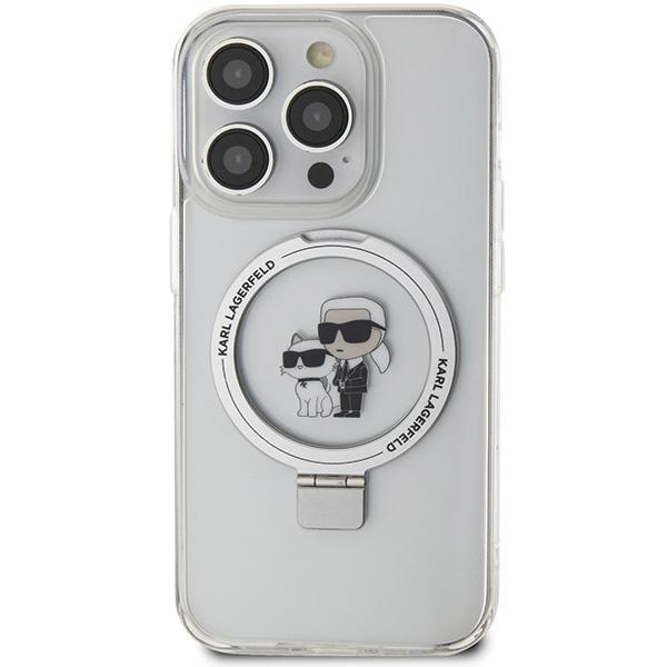 Karl Lagerfeld Klhmp13Lhmrskch Iphone 13 Pro / 13 6.1 Biały/White Hardcase Ring Stand Karl&Choupettte Magsafe