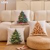 1PC LOZUJOJU Christmas Pillowcase Hand drawn Christmas tree cluster printed Cushion Cover for Sofa Living Room Bedroom Home Decor Party Decor