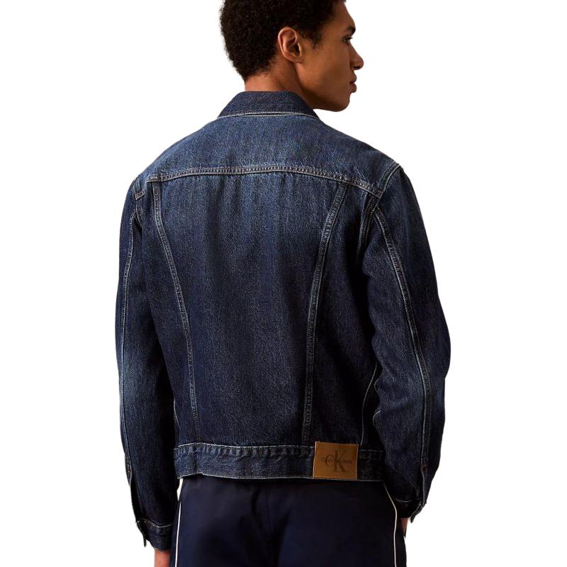 Calvin Klein Solid Color Single Breasted Casual Fashion Denim Jacket Men Jackets 4LB766G-401