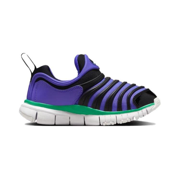 Nike Dynamo Free Abrasion Resistant Low top Kids Lifestyle Shoes Black Purple Children Aged 3 7 Years Old 343738-512