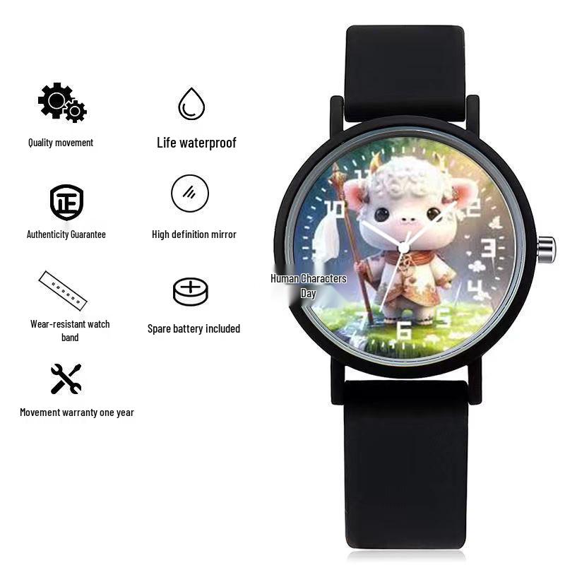 Twelve Zodiac Quartz Watch: Trendy and Minimalist Design for Women, Children, and Students