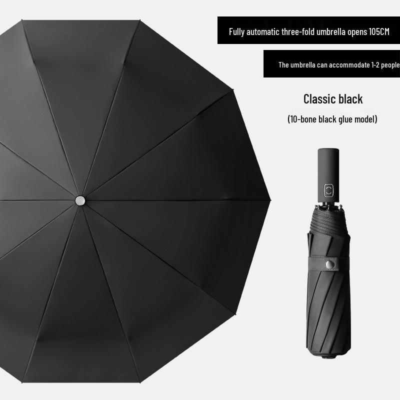 

Extra Large Automatic Folding Umbrella: Sun & Rain Protection for Men and Women, Customizable Advertising. Automatic Series - Black Lined for Sun and Rain