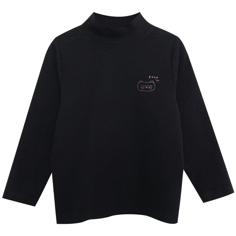 Boys Half Stand Collar Long Sleeve Bottoming Shirt Korean Style Kids Casual Top