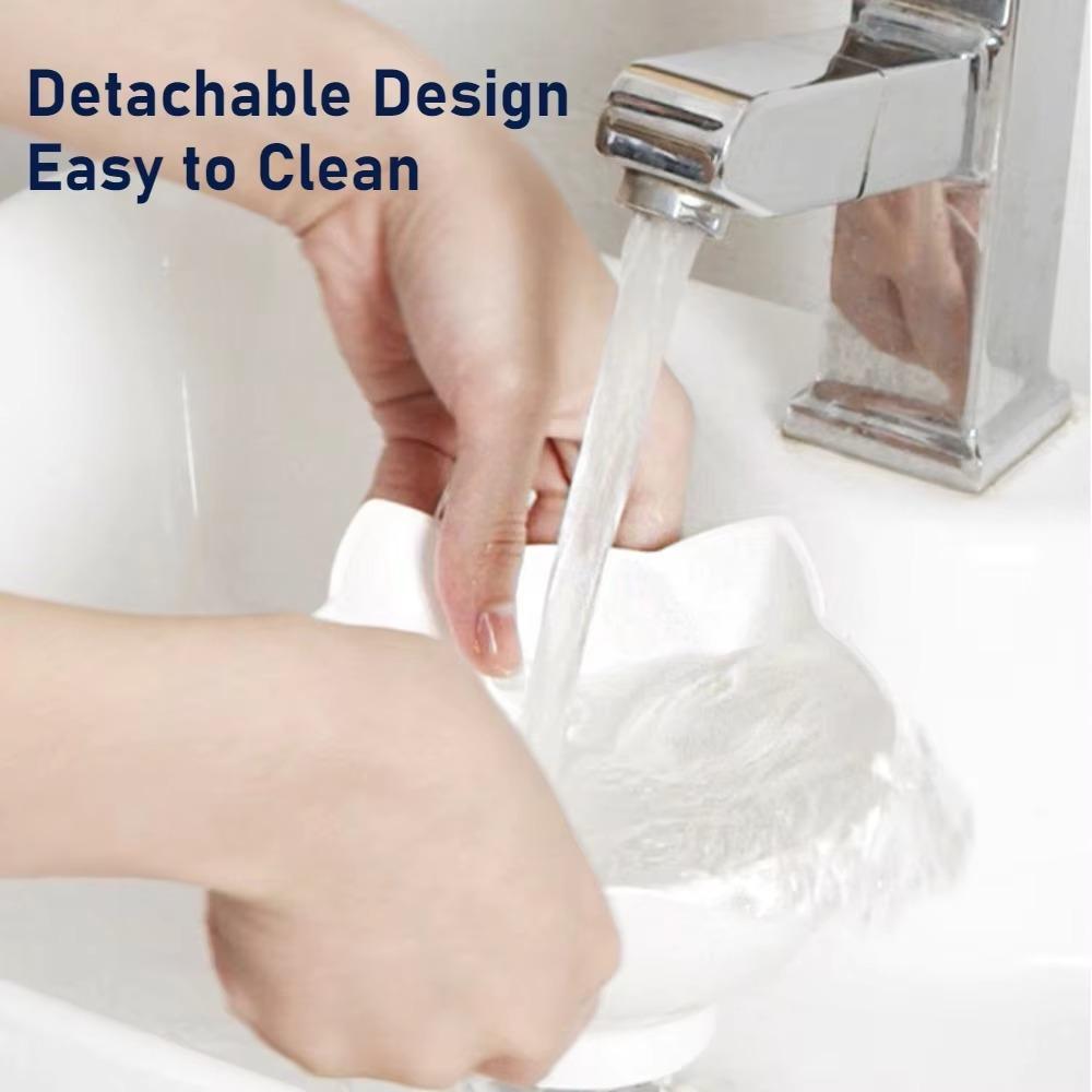 Plastic Pet Bowl Anti Slip Cat Bowl with Bracket Cats Neck Protection Food Feeder Feeding and Water 2-in-1 Creative Pet Supplies