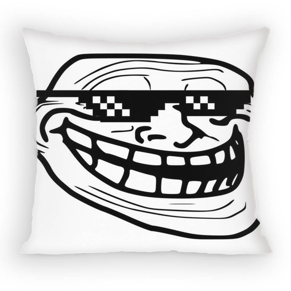

Emoticons TTrollface Pillow Case Sofa Living Room Bedroom Headboard Backrest Cushion Square Cushion Nap Time 30x30 cm