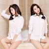 Sexy chiffon shirt erotic underwear pure desire perspective uniform seduction women's home summer