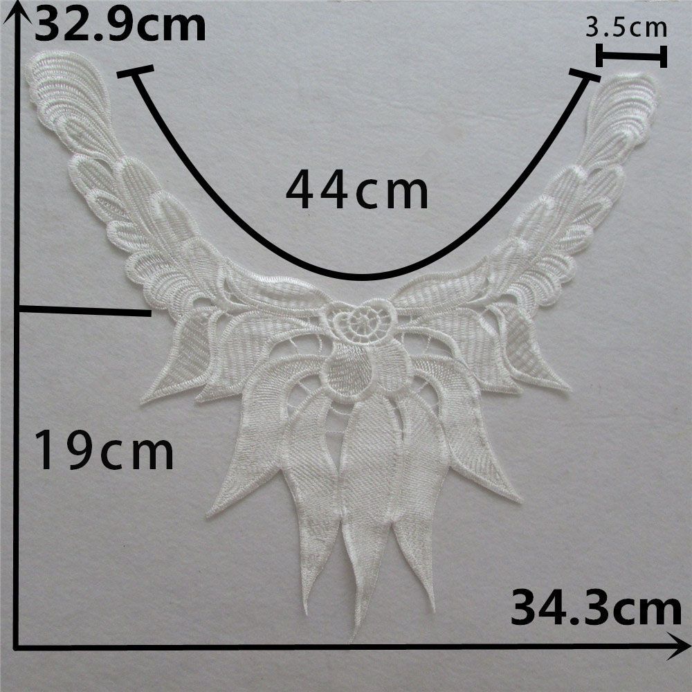 Bílá I Mléčné hedvábí Výšivka Dutý límec Šicí krajka DIY Dekorace s oděvními doplňky Límcové doplňky