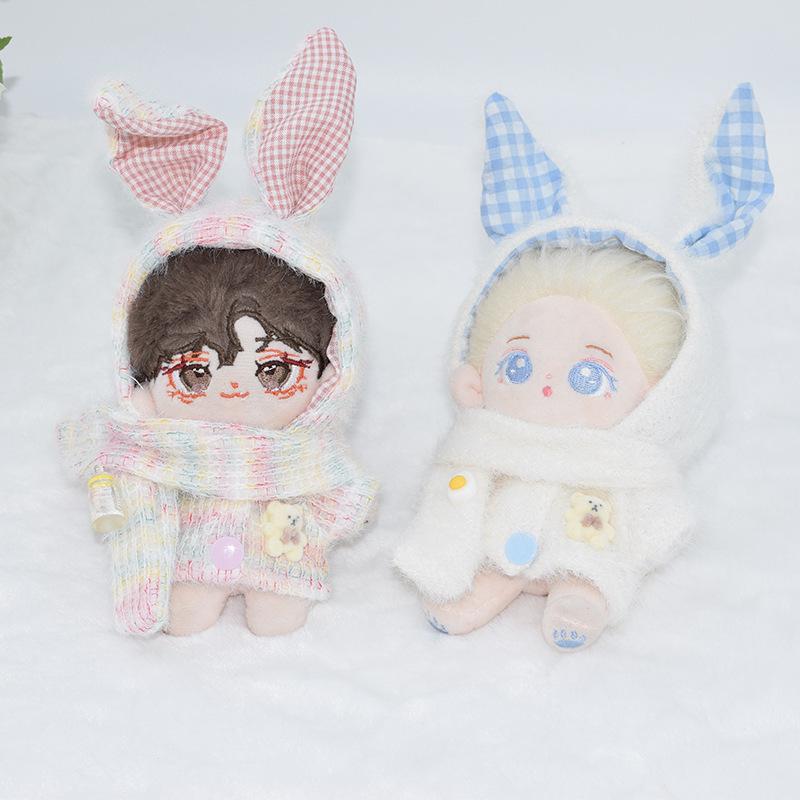 10cm Cotton Doll Clothes Set: Cute Hoodie & Scarf for Humanoid Figures