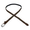 Korean Retro Coffee Velvet Woven Women's Belt with Handmade Pin Buckle – Stylish Pairing for Jeans