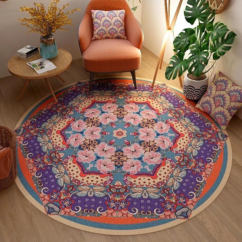 Round Carpet High Sense Ethnic Wave Bohemian Mandala Living Room Bedroom Rocking Chair Floor Mat
