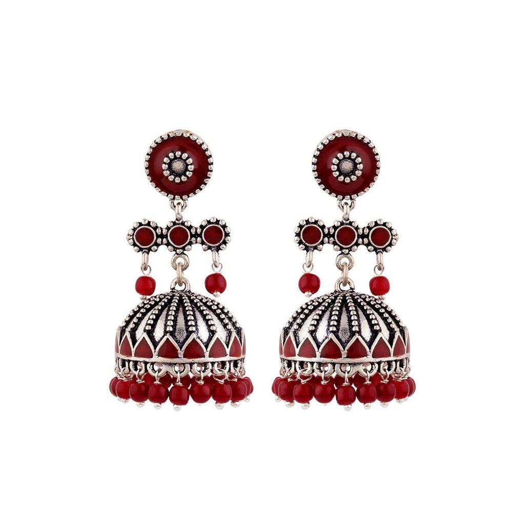 Rangabati Ohrringe mit rosa Perlen, Schmuck für Damen