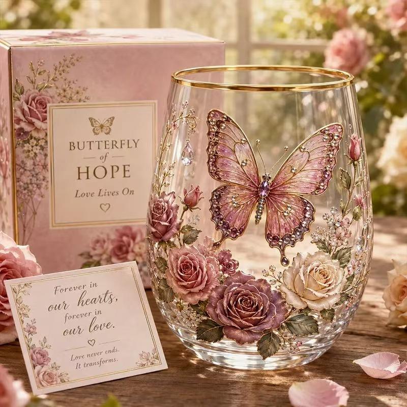 Bicchiere da Whisky Nuovo Vetro Stile Bouquet di Fiori Artigianato in Vetro Bicchiere da Whisky