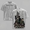 Attack On Titan Levi Eren Mikasa T-shirt Imprimé Hommes Femmes Coton Lavé T-shirts Manga Vintage T-shirt Harajuku Manches Courtes T-shirt
