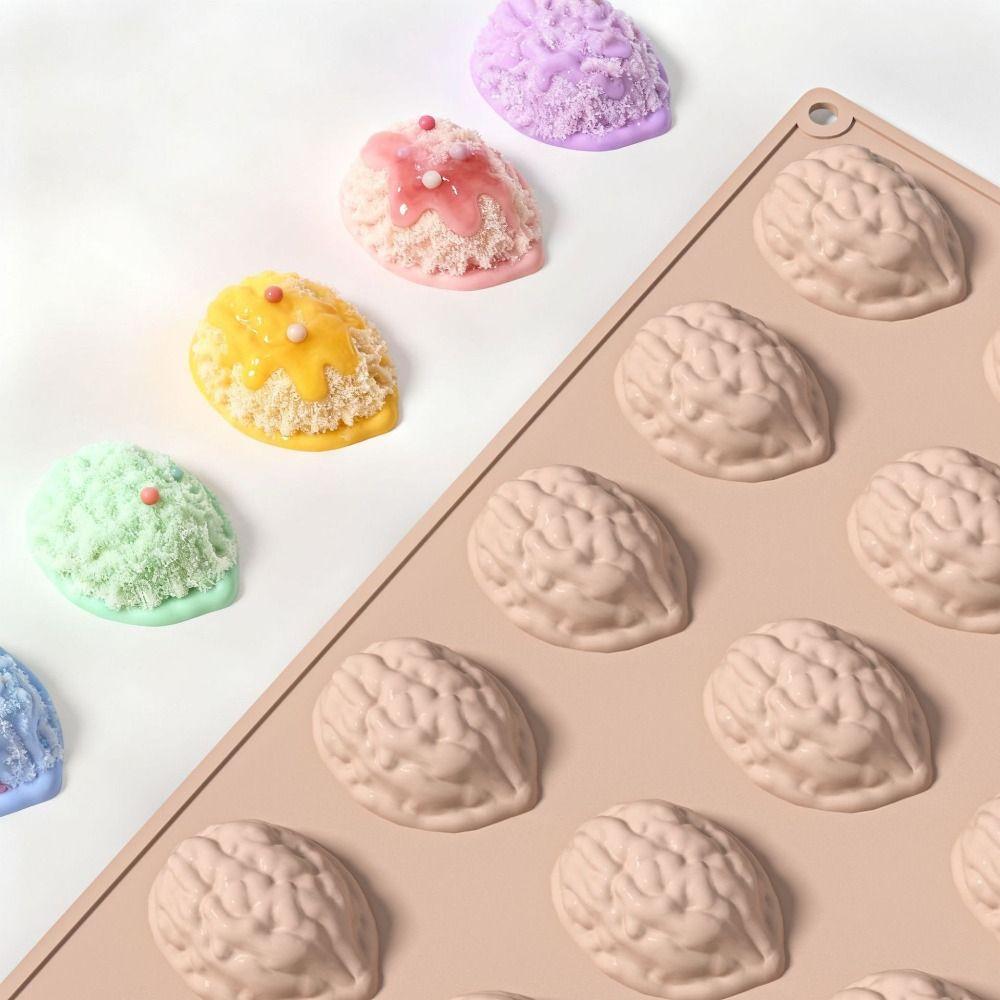 Heat-Resistant Walnut Silicone Molds 18-Cavity Baking Cake Mold New 3D Walnut Cookie Molds  Candy