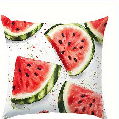 Sweet Watermelon Slices Pattern Doublesided Printed pillow cover Short plush Suitable living rooms sofas throw cushion cover