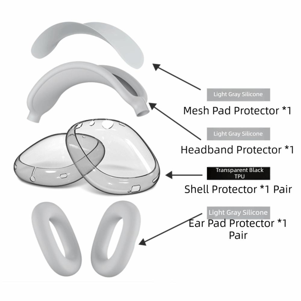 Four Piece Set Ear Pads Cushion Cover Silicone Headband Earphone Protective Case Replacement for Apple Airpods Max