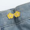 Colorful Sakura Adjustable Tightener Waist Buckle For Jeans Flower Shaped Button Adjuster For Pants And Skirts Waist