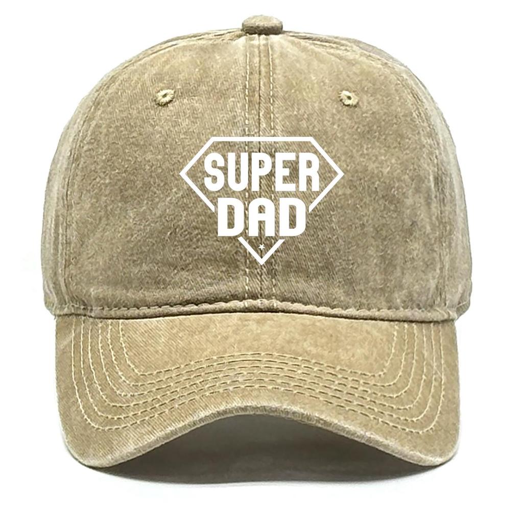 SUPER PAPA" Aufdruck Snapback Sonnenhut, Vatertag Damenmütze Trendige Ganzjahres-Einfarbig Sonnenschutz Verstellbare Baseballkappe