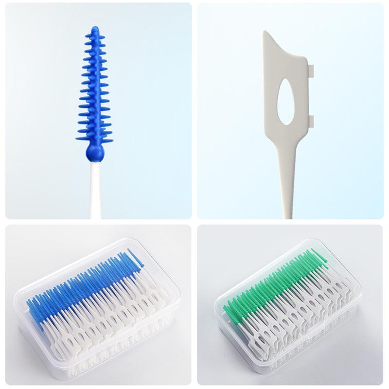 100Pcs/box Dental Floss Stick Tooth Cleaning Interdental Brush Dental Floss Pick Oral Hygiene Care Ultra-Fine Dental Floss Tooth
