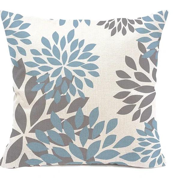 Federa cuscino geometrica lino blu lago bianco fodera cuscino divano decorazione casa può essere personalizzata per te 40x40 45x45 50x50 60x60