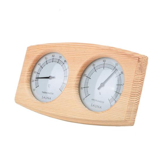 Stanza Sauna 2 in 1 Termometro Igrometro in Legno Misuratore Temperatura Umidità Vapore