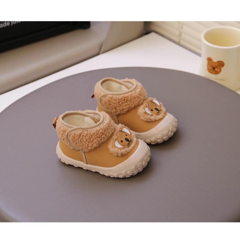 One-year-old baby snow boots winter baby cotton shoes soft-soled toddler shoes 3-6-12 month infant velvet warm shoes