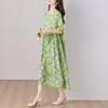 Elegant Women's Summer Dress Plus Size Casual Short Sleeve Vintage Loose Long Dress Summer Clothes