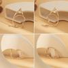 European and American Jewelry Novelty Single Metal Three-dimensional Earring Female Hollow Cat Ear Outline Elf Ear Clip