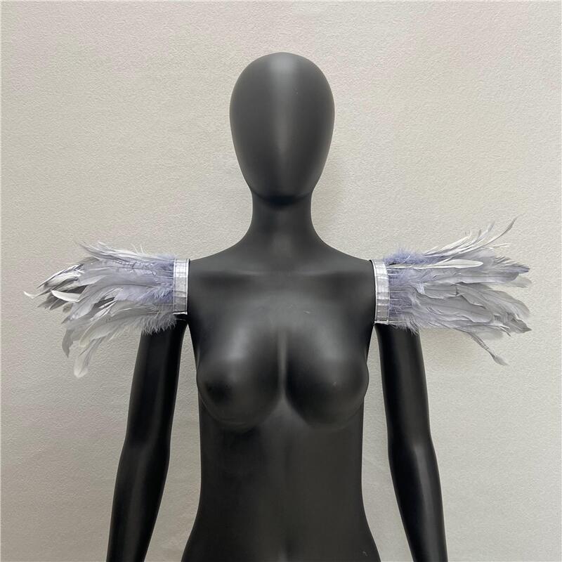 Gothic Halloween Masquerade Feather Shawl Costume Accessory
