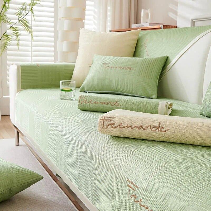 Summer Ice Silk Sofa Cover Pet Dog Kids Mat Non-slip Sofa Slipcover Protector Cover Universal Couch Towel for Living Room Decor