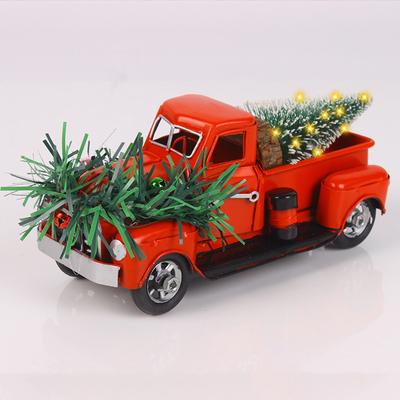 Nikitas Noel Süslemeleri Retro Tarzı Pikap Ferforje Yılbaşı Ağacı Dekorları Kamyon Bahçe Dekorasyon Kamyon Saksı Ev Mobilyaları