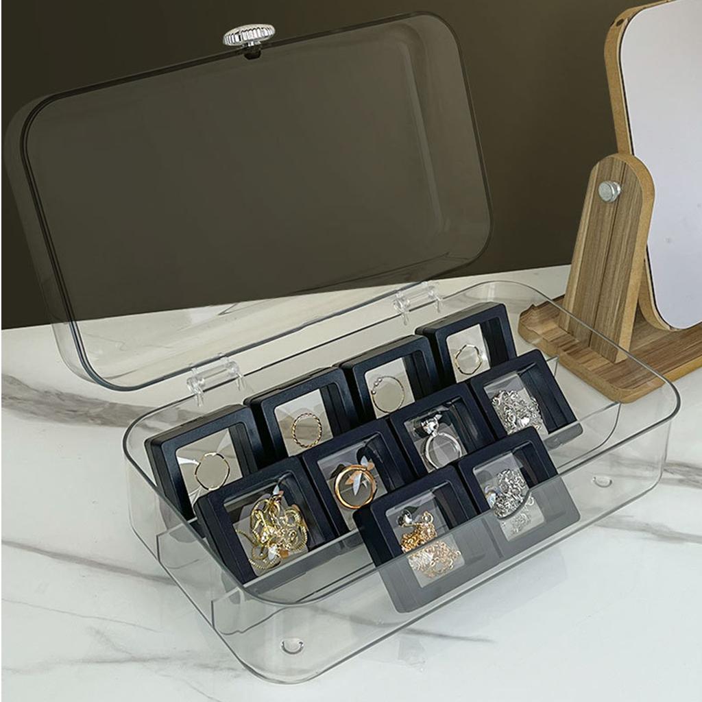 Long Cosmetic Storage Organizer Box with Clear Lid Dustproof Cosmetic Storage Jewelry Display Boxes