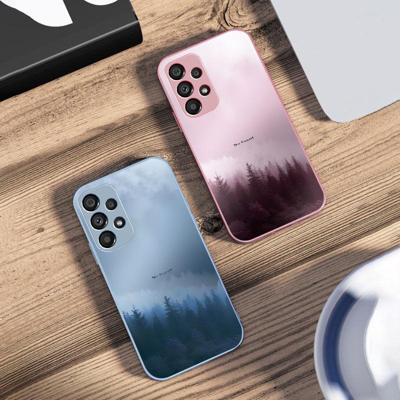 Misty Forest Black Für Samsung Galaxy S10 4G S20 11E 30 S21 21Fe 22 S24 Pro S23 Ultra 5G S8 S9 Gehärtetes Glas Handyhülle