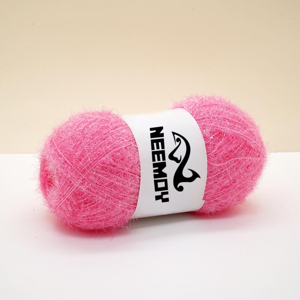 100g/200M Glass Silk Yarn for Hand Knitting Korean Dish Towel Wool Yarn and Crochet Doll Scarf Sweater Gold Silk Thread