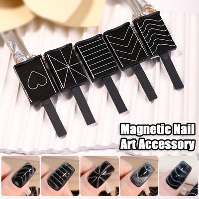 5 szt. Magnes do zdobienia paznokci Wzory paznokci w kształcie kociego oka Magnetyczna różdżka do paznokci Wzór Manicure Magnes w sztyfcie Akcesoria do zdobienia paznokci