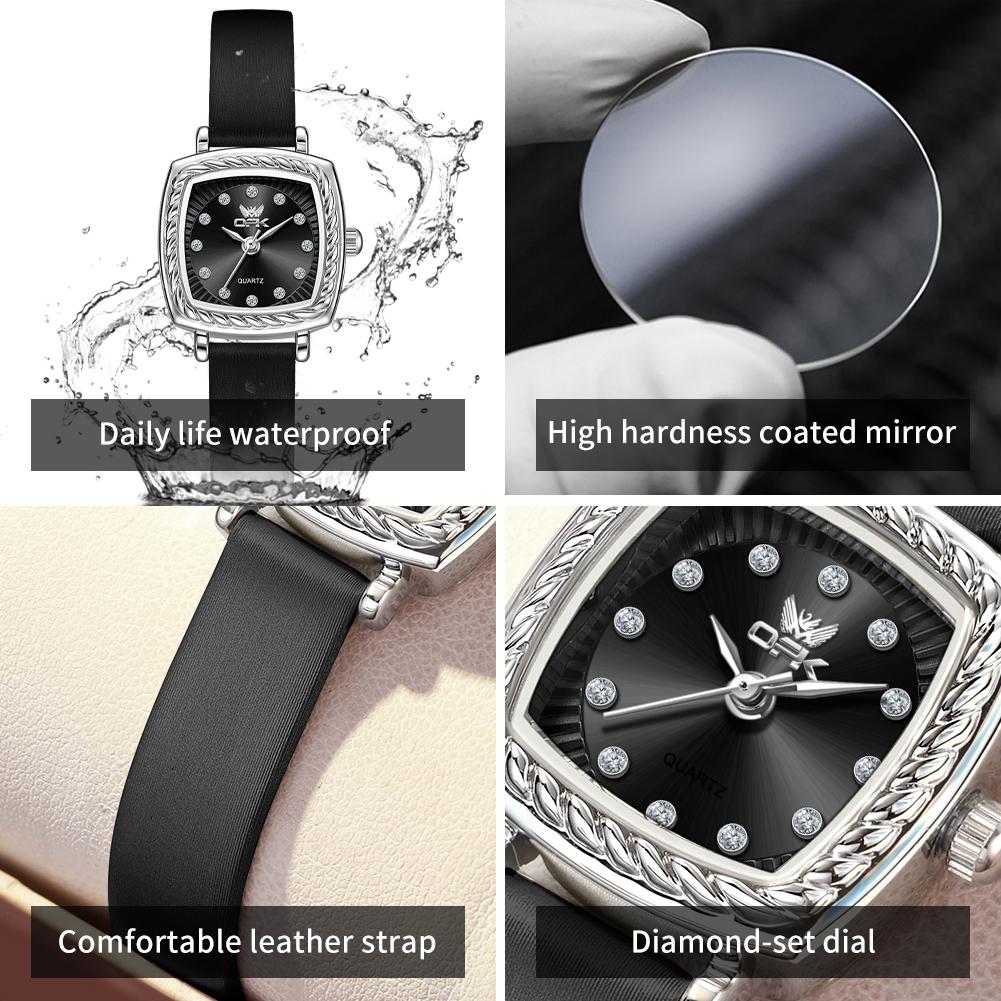 OPK 6061 Women's Quartz Wrist Watches Fashion Elegant Ladies Dress Watch Comfortable Leather Strap Waterproof Watches For Woman