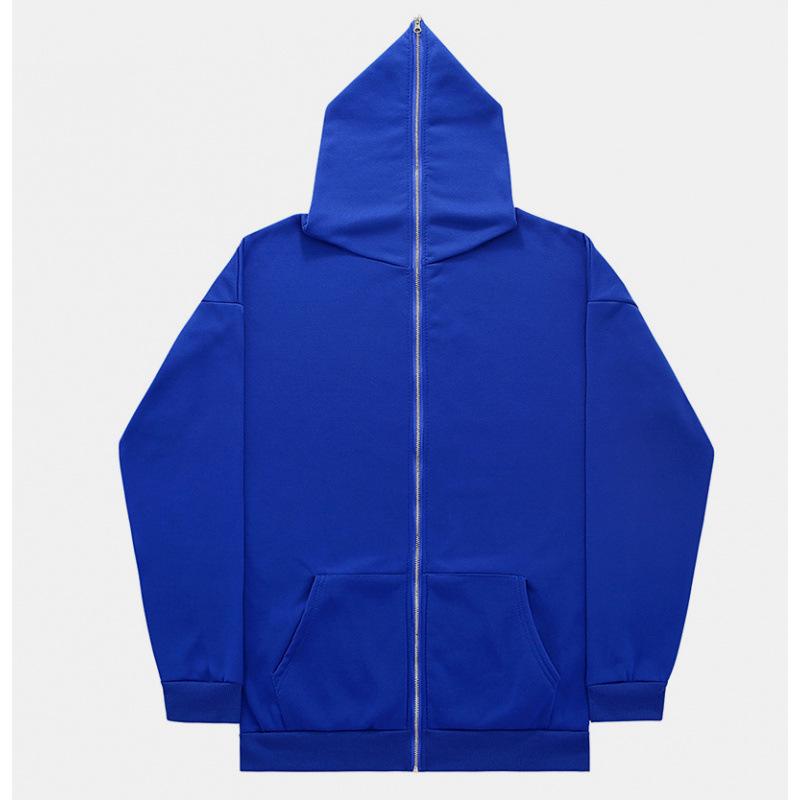 Men's Solid Color Full Zip Hoodie Sweatshirt