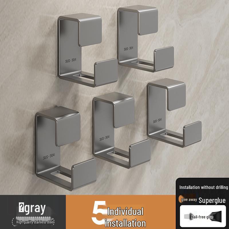 Punch-Free Bathroom & Kitchen Storage Rack with Hooks - Hanging Basin Organizer