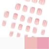 24 Pcs Short Square False Nail Leaf Artificial Nail French Tip Full Cover Stick On Nail Glossy Press On Nail for Woman