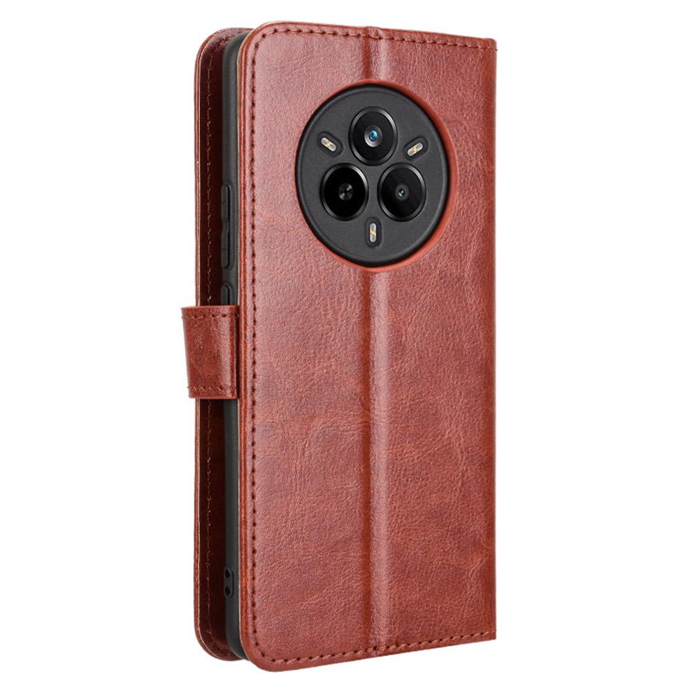 Pro Realme 14 Pro 5G Pouzdro Textura Crazy Horse PU Kůže Kryt Peněženka na Telefon