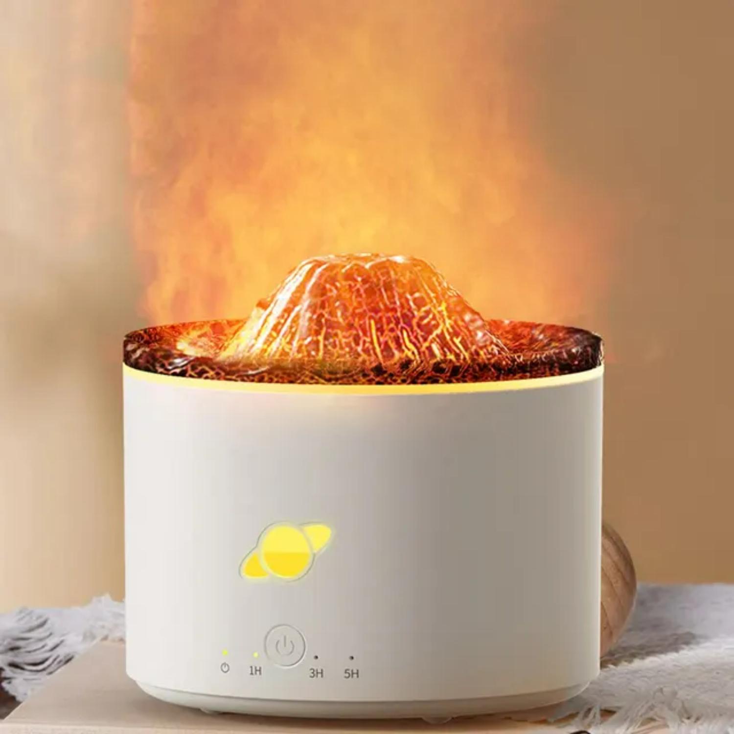 

Вулкан Ароматерапевтический Аппарат Имитация Пламени Увлажнитель Воздуха USB Ароматический Диффузор Создатель Тумана С Цветной Подсветкой 230 МЛ Mexico&USB белый
