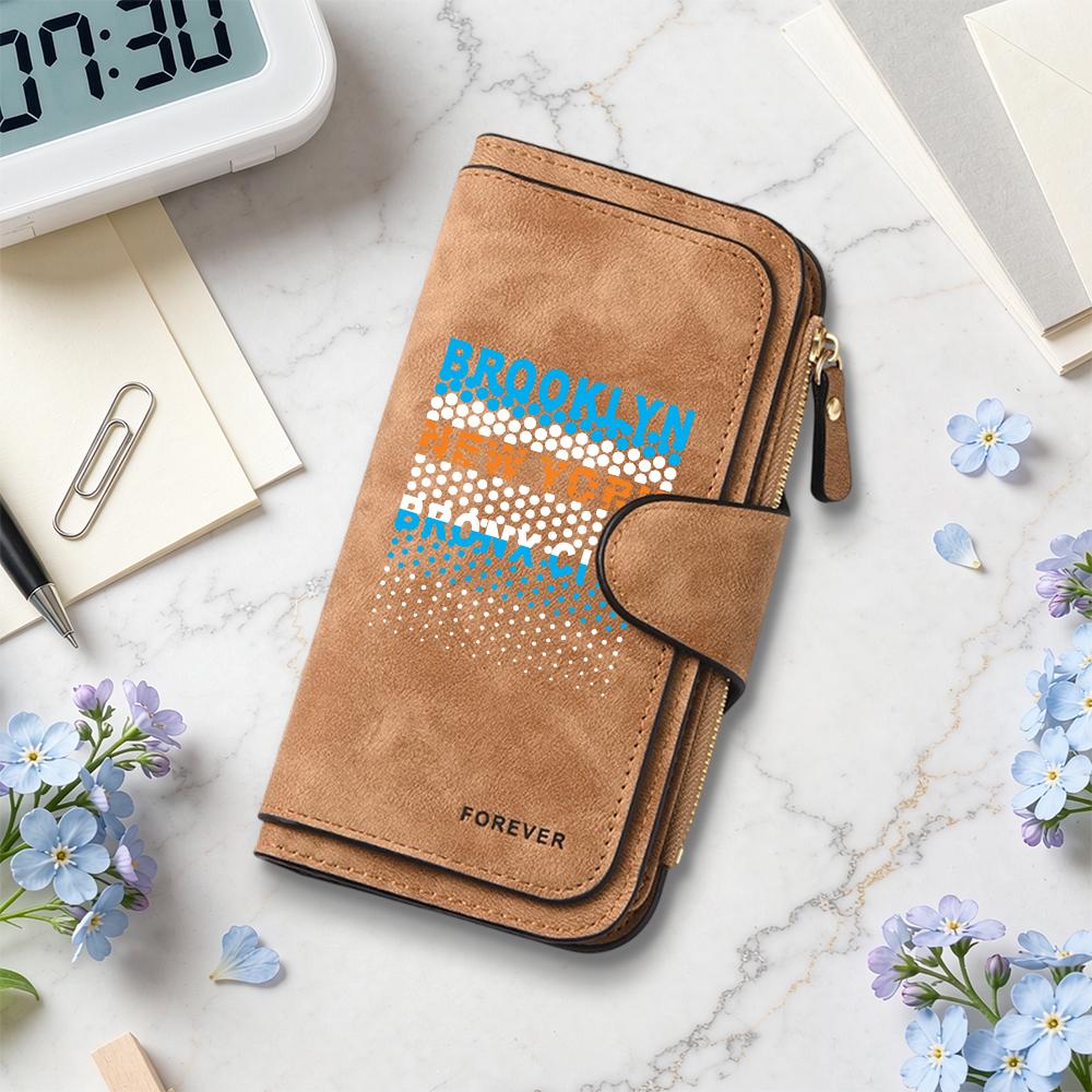 Fashion New York Pattern Long Wallet Casual Portable Multi Card Slot Purse