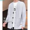 MDMYXJP Autumn Solid Comfortable Plus Sizes MD300 Men's Cardigan, Jacket, V-Neck, Japanese-Style Cardigan, Color, Stylish, Sweater, Available, Spring,