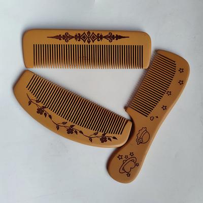 1 Adet Şeftali Ağacı Şeftali Ağacı Saç Tarağı Antistatik Oyma Desenler Şeftali Ağacı Tarak Geleneksel Retro Doğal Masif Ahşap Tarak