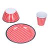 Red Grids Salad Plate Set Imitation Porcelain Fruit Snake Plate for Home Restaurant Hotel
